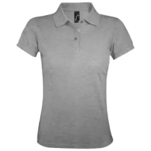 Image of SOLs Womens/Ladies Prime Pique Polo Shirt (XXL) (Grey Marl)