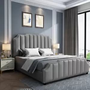Image of Arnold Bed Super King Plush Velvet Grey
