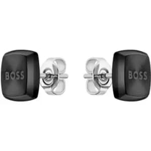 Image of Gents BOSS Yann Black IP Square Earrings