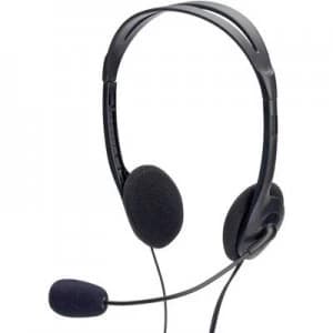 Image of ednet 83022 PC headset 3.5mm jack Corded, Stereo On-ear Black