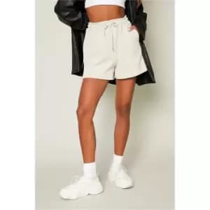 Image of I Saw It First Stone Super High Waisted Sweat Shorts - Brown