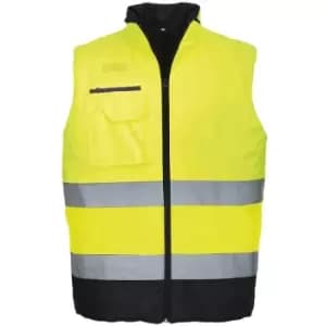 Image of Portwest - S267ONRXXL - sz Hi-Vis Two Tone Bodywarmer - Orange/Navy