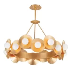 Image of Hudson Valley Lighting 16 Light Chandelier in Vintage Gold Leaf