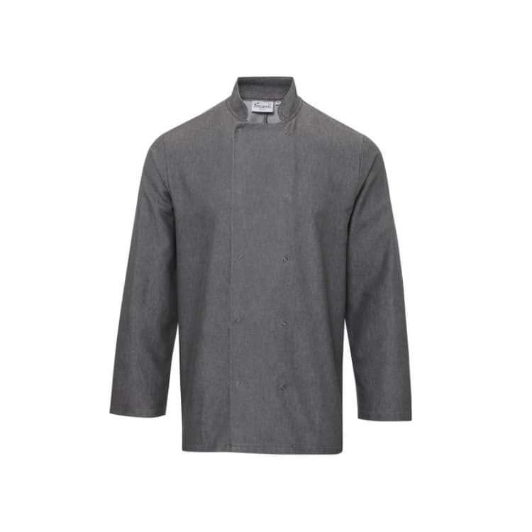 Image of Premier Premier Men Denim Chefs Jacket in Dark Grey Size: X-Small Dark Grey XS Male 5057819282733