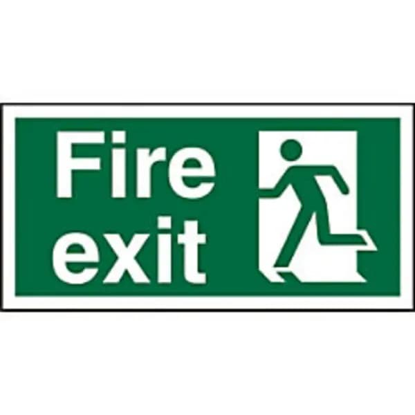 Image of SECO by Stewart Superior Seco Safe Procedure Safety Sign Fire Exit Man Running Left Self Adhesive Vinyl 200 x 100mm - SP319SAV200X100 SP319SAV200X100