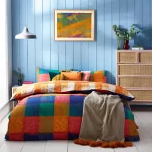 Image of Alma Checked Pastel Duvet Cover Set Multi
