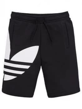 Image of Boys, adidas Originals Youth Trefoil Shorts - Black, Size 9-10 Years