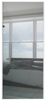 Image of Sliding Wardrobe Door W914mm Silver Frame Mirror.
