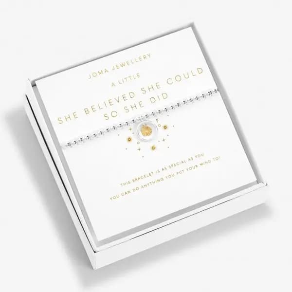 Image of She Believed She Could So She Did Silver Gold Plated 17.5cm Bracelet 6843