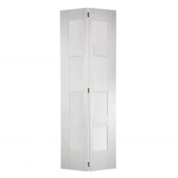 Image of Shaker Internal Bi-fold Primed White 8 Lite Door - 686 x 1981mm