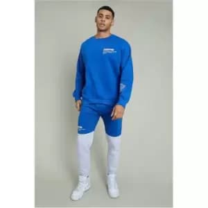 Image of I Saw It First Blue & Grey International Collection Colourblock Joggers - Blue