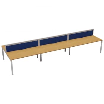 Image of CB 6 Person Bench 1200 x 780 - Oak Top and White Legs
