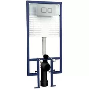 Image of Bathroom Concealed Toilet Cistern Frame Push Button Compact Wall Hung Modern