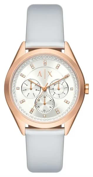 Image of Armani Exchange AX5660 Womens Silver Dial Silver Fabric Watch