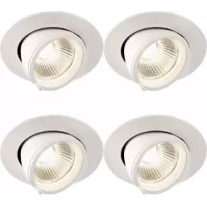 Image of 4 pack Fully Adjustable Ceiling Downlight - 15W Cool White LED - Matt White