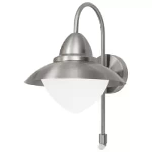 Image of IP44 Outdoor Offset Wall Light & PIR Sensor Stainless Steel 1 x 60W E27 Bulb