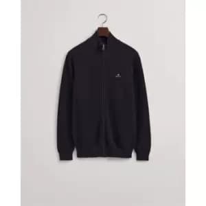 Image of Gant Cotton Zip Through Jumper - Blue