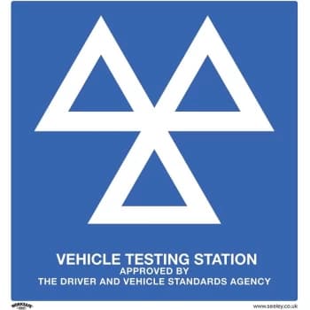 Image of Sealey SS51P1 Warning Safety Sign - MOT Testing Station - Rigid Plastic