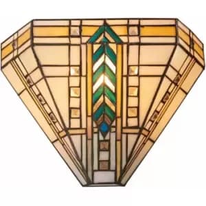 Image of Loops - Tiffany Glass LED Wall Light - Art Deco Design - Dimmable - 40W E14 Golf Needed