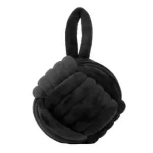 Image of Knot Velvet Door Stop Black