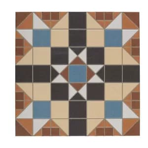 Image of Wickes Dorset Marron Patterned Ceramic Tile 316 x 316mm
