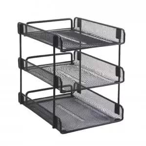 Image of Rexel Wire Mesh Letter Tray Black - Outer carton of 4