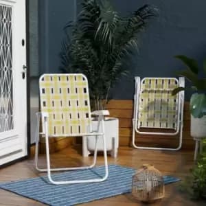 Image of Dorel Priscilla Folding Chair 2 Pack - Yellow