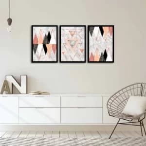 Image of 3PSCT-03 Multicolor Decorative Framed MDF Painting (3 Pieces)