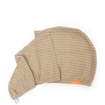 Image of Aquis Waffle Hair Turban - Pure Sand