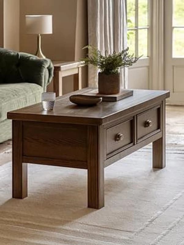 Image of SO'HOME Toledo Oak 2 Drawer Coffee Table Natural Oak ONE SIZE