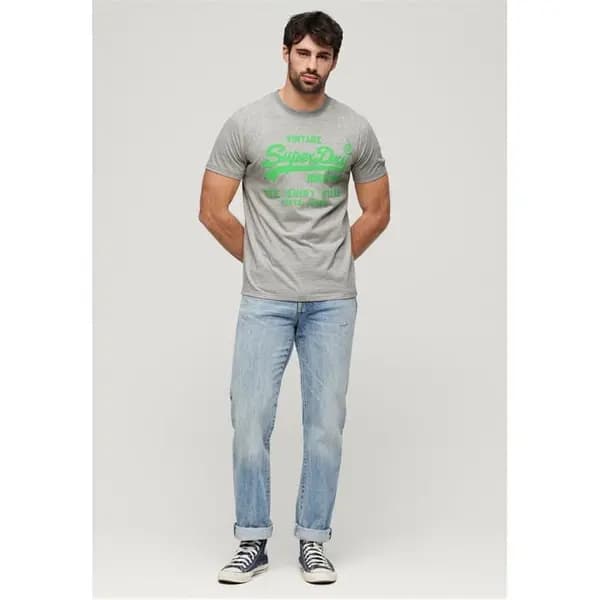Image of Superdry Vintage Logo T Shirt Regular Fit T-Shirts Small Grey 60195902350