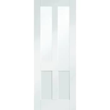 Image of XL Joinery Malton Shaker White Primed 2 Light Clear Glazed Internal Door - 1981mm x 762mm (78 inch x 30 inch)