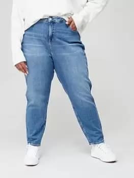 Image of Calvin Klein Jeans Curve Mom Jean - Blue Size 34, Women