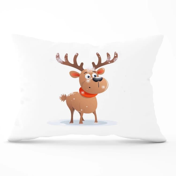 Image of Warren Reed - Designer Reindeer In A Scarf Cushions Size: 60cm x 60cm Multicolor Unisex 60cm x 60 cm