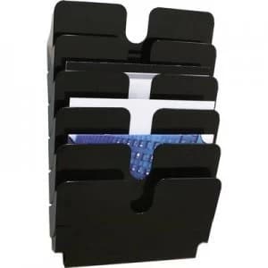 Image of Durable FLEXIPLUS 6 A4 QUER 1700014061 Brochure holder Black, Transparent A4 landscape No. of compartments 6 (W x H x D) 340 x 520 x 100 mm