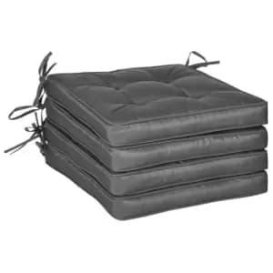 Image of Outsunny Garden Seat Cushion with Ties, 40 x 40cm Replacement Dining Chair Seat Pad, Grey