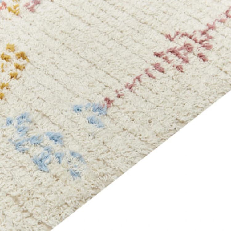Image of Beliani Rug Bettiah Beige 140 X 200 Cm Cotton