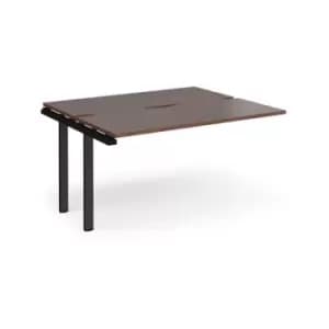 Image of Bench Desk Add On Rectangular Desk 1400mm With Sliding Tops Walnut Tops With Black Frames 1200mm Depth Adapt