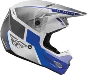 Image of Fly Racing Kinetic Drift Motocross Helmet, grey-white-blue, Size L, grey-white-blue, Size L