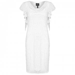 Image of Adrianna Papell Adrianna Bead Short Dress Womens - IVORY