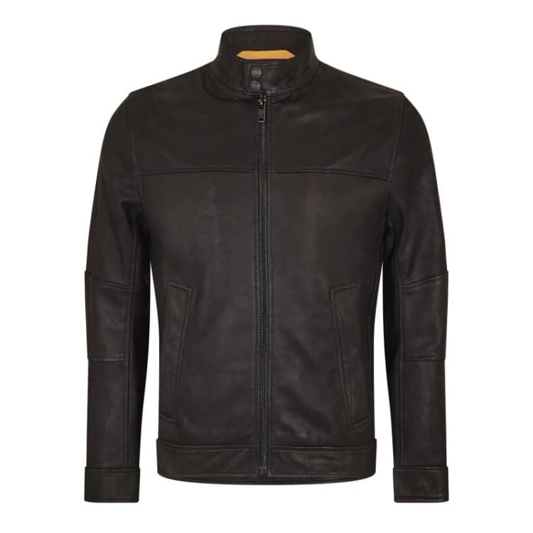 Image of Boss Mens Josep11 Leather Jacket Black male 34 (44)