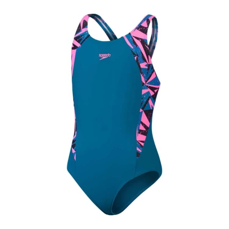 Image of Speedo HyperBoom Splice Muscleback Swimsuit - Green Green 5 - 6 Years