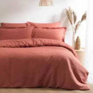 Image of Jansons Waffle Duvet Set (Super King) (Red)