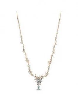 Image of Jon Richard Rose Gold Plate Cubic Zirconia Floral Necklace