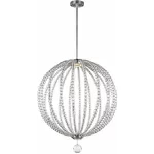 Image of Loops - 2 Bulb Ceiling Pendant Light Fitting Satin Nickel LED 12W Bulb