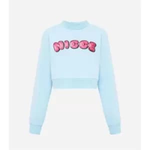 Image of Nicce Caddle Crop Sweatshirt - Blue