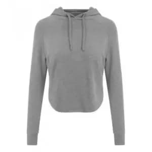 Image of AWDis Womens/Ladies Just Cool Cross Back Cropped Hoodie (L) (Sport Grey)