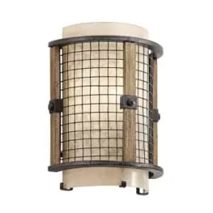 Image of Wall Light Mesh Surrounds Mica Glass Shade Rustic Style Anvil Iron LED E14 60W