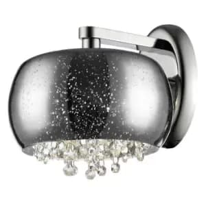 Image of Impex Luna 1 Light Wall Lamp Chrome Crystal