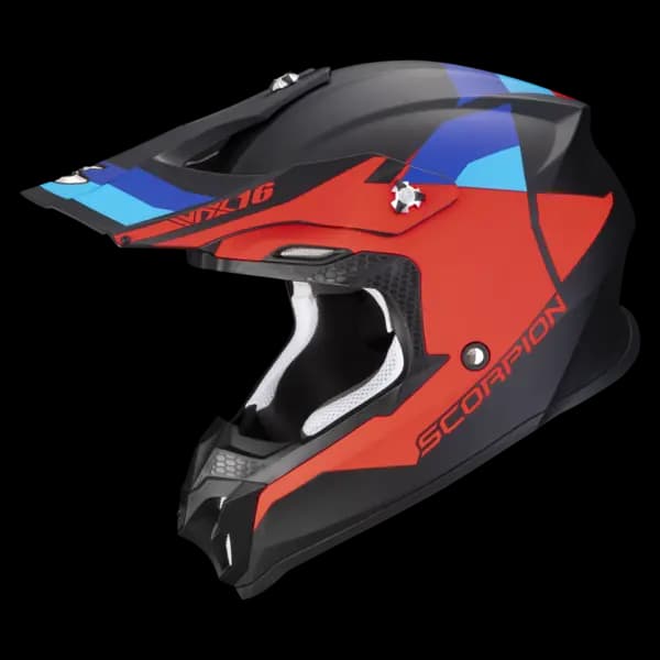 Image of Scorpion VX-16 Evo Air Spectrum Matt Black-Red-Blue Offroad Helmet M